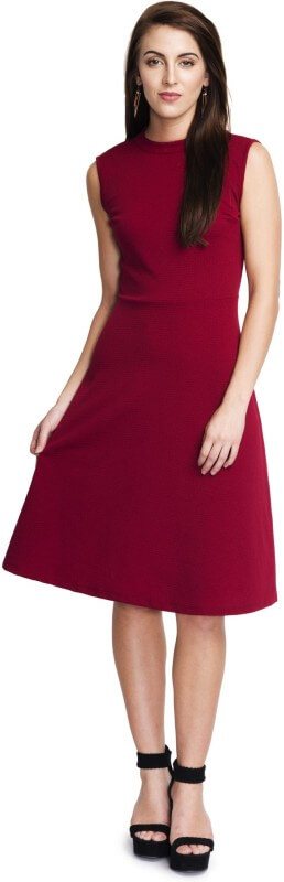Women A-line Maroon Dress