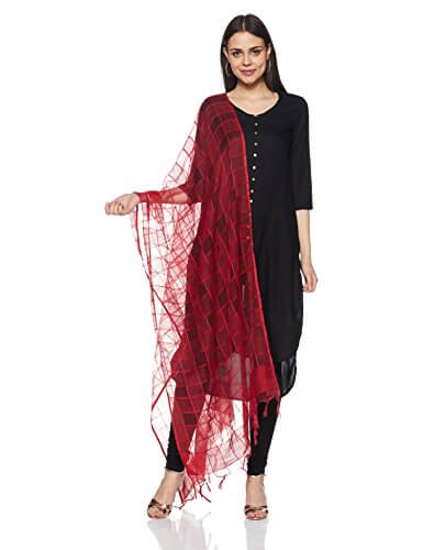 Aurelia Raw Silk Checkered Women’s Dupatta