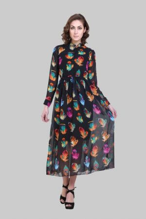 Crease & Clips Women's Maxi Multicolor Dress