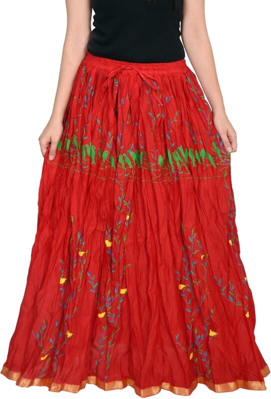 Decot Paradise Printed Women’s Regular Red Skirt
