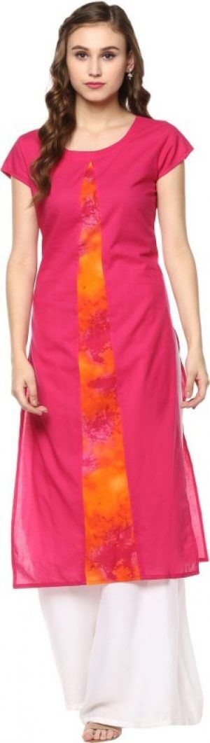 FabTag Casual Solid Women Kurti