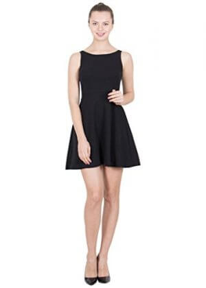 G & M Collections Women's A-line Black Dress
