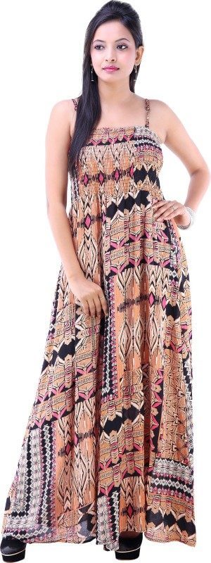 Goodwill Impex Women's Maxi Multicolor Dress