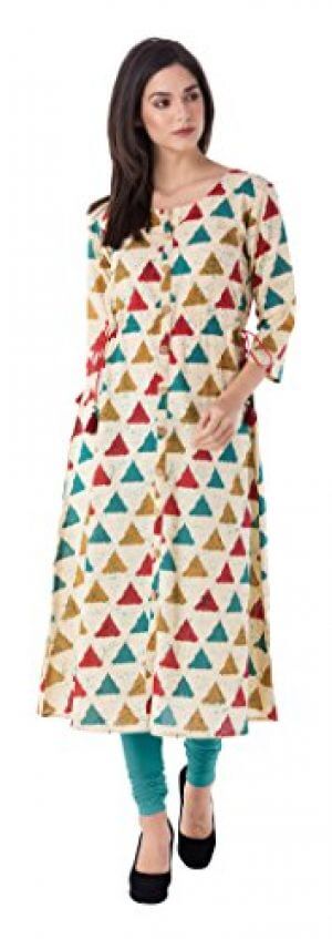 Gulmohar Jaipur Women's Printed Multicolor A-line Kurta