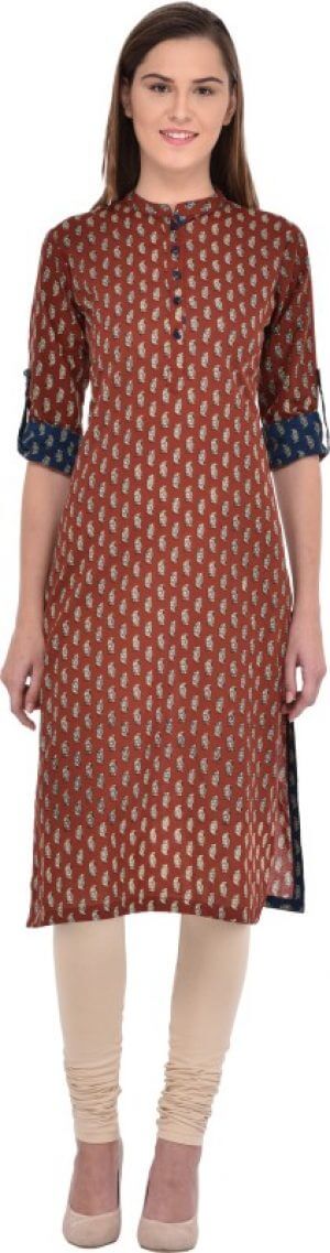 Gulmohar Jaipur Women's Printed Red Straight Kurta