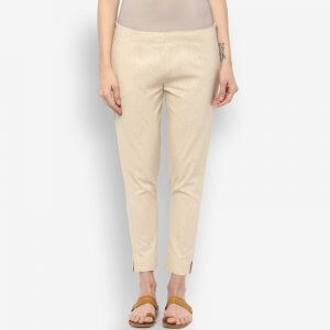 Krapal Regular Fit Women Beige Trousers