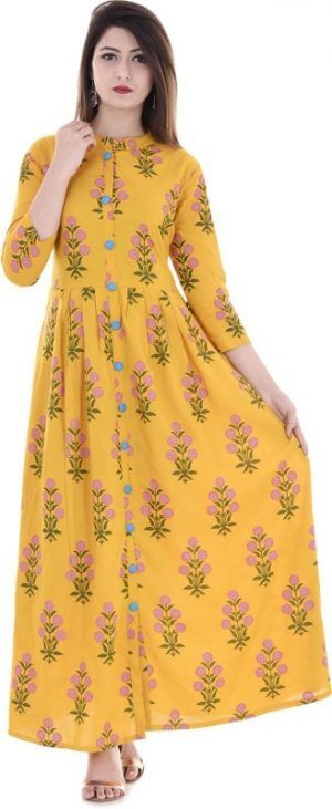 Stylum Print Women Kurti in Yellow