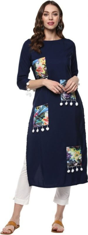 Ziyaa Casual Printed, Floral Print Women Kurti in Multicolor