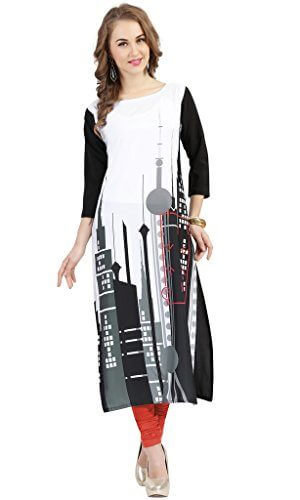 Ziyaa Women's Self Design Straight Kurta in Black