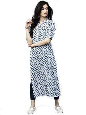 Anjushree Choice Women Stitched Straight Printed Cotton Kurti