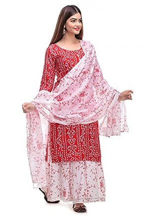 Bhavya Creations Women’s Rayon Kurta sharara With Chiffon Printed Dupatta Set at Cheap Price in India