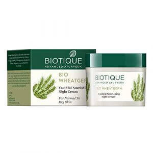 Biotique Bio WheatGerm Youthful Nourshing Night Cream for Normal to Dry Skin, 50g at Sale Price in India