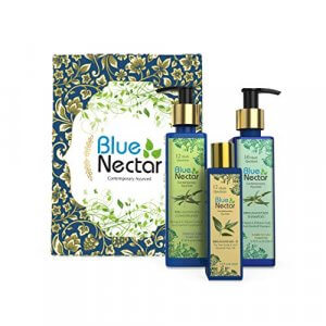 Blue Nectar Luxurious Hair Care Gift Box |Anti Dandruff Shampoo | Conditioner | Hair Oil for Dandruff Control & Healthy Scalp (Paraben & SLS Free) at Discount Price in India