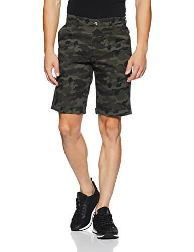 Diverse Men’s Slim Fit Cotton Shorts Olive/Black at Cheap Price in India