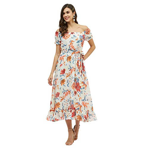 Harpa Women’S Polyester A-Line Maxi Dress At Discount Price In India