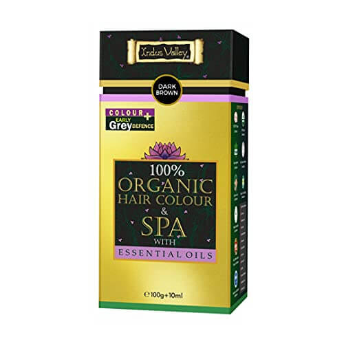 INDUS VALLEY Organic Hair Color Dark Brown with Spa – (100gm + 10ml) at Sale Price in India