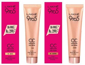 Lakmé 9 to 5 Complexion Care Face Cream, Beige, 30g & Lakm√© 9 to 5 Complexion Care CC Cream, Almond, 30g at Cheap Price in India