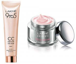 Lakmé Absolute Perfect Radiance Skin lightening/Brightening Night Creme 50 g And Lakmé9 to 5 Complexion Care CC Cream, Honey, 30g at Discount Price in India