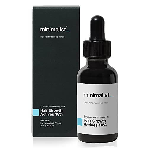 Minimalist Hair Growth Actives 18% Hair Growth Serum | With Procapil, Capixyl, Redensyl, Anagain & Baicapil For Hair Fall Control & Growth For Men & Women | 30 ml at Sale Price in India