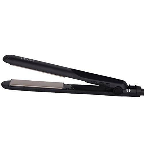 VEGA Keratin Glow Hair Straightener With Adjustable Temperature & Keratin-Infused Long Floating Plates (VHSH-21), Black at Sale Price in India