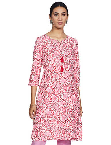 Amazon Brand – Myx Women’s Cotton Regular Kurti (PAG 46_Pink_S) at Cheap Price in India