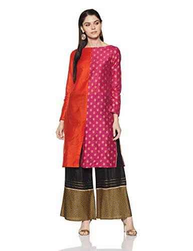 Amazon Brand – Myx Women’s Polyester Straight Kurti (DBS6A_Multi-Colored_M) at Cheap Price in India