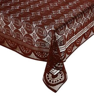 Amazon Brand - Solimo Cotton Blend Table Cover for Centre Table and 4 Seater Dining Table (Halo, Brown) at Sale Price in India