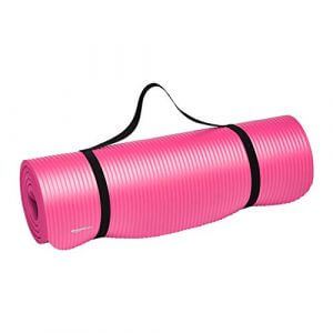 AmazonBasics 13mm Extra Thick Yoga and Exercise Mat with Carrying Strap, Pink at Cheap Price in India