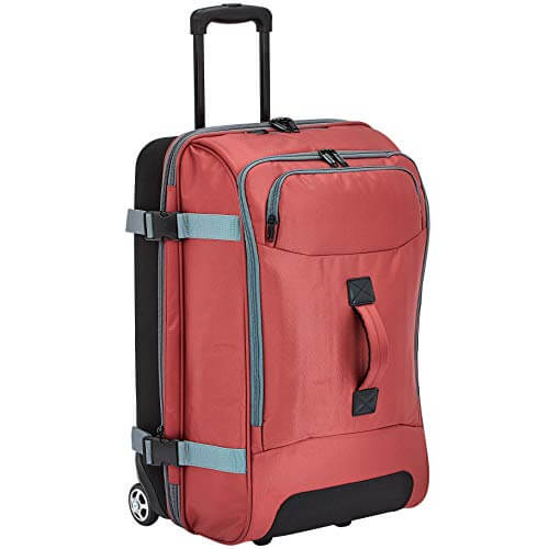 AmazonBasics Rolling Travel Duffel Bag Luggage with Wheels, Medium, Red at Sale Price in India