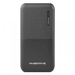 Ambrane 10000mAh Li-Polymer Powerbank with 12W Fast Charging (Capsule 10K, Black) at Cheap Price in India