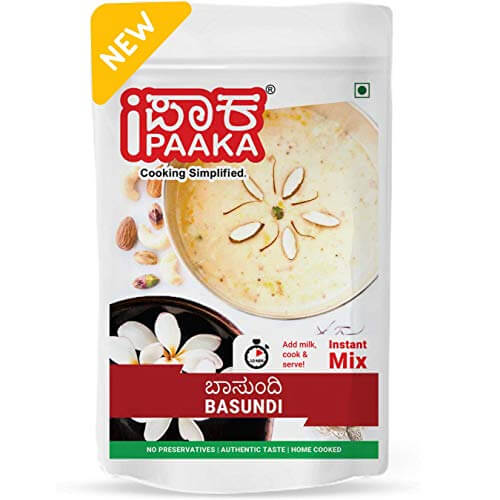 Basundi by iPaaka, 100g, Instant Sweet Mix, Ready in 5 mins, Authentic South Indian, with Roasted Nuts, Preservative Free, Just Like Home Made at Discount Price in India