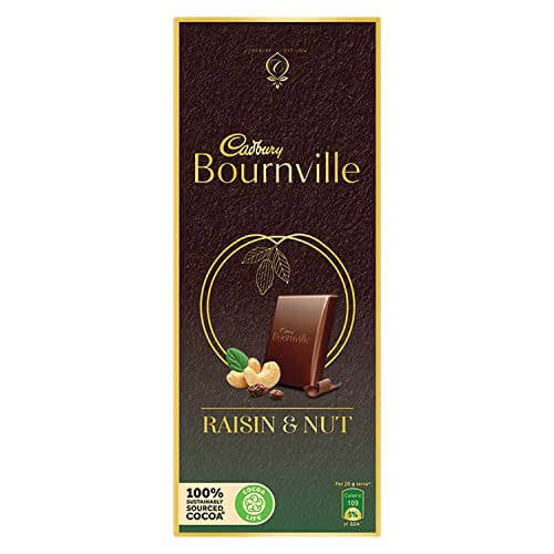 Cadbury Bournville Raisin and Nuts Dark Chocolate Bar, 80g (Pack of 4) at Cheap Price in India