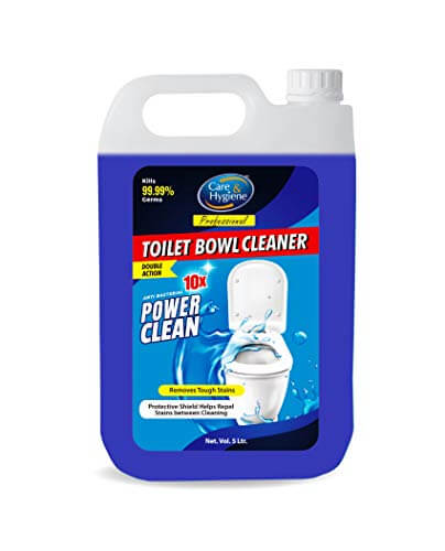 Care And Hygiene Toilet Bowl Cleaner, 5 Litres, Blue, Toilet Cleaner with 10x Power Clean Gel Formula helps remove tough stains at Sale Price in India
