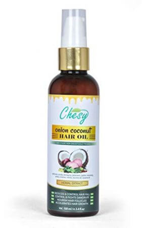 Chesy onion coconut oil for Nourishing Hair Fall Treatment with pure Onion Extract Intensive Hair Fall Dandruff Treatment made for natural ingredients (100 ml) at Discount Price in India