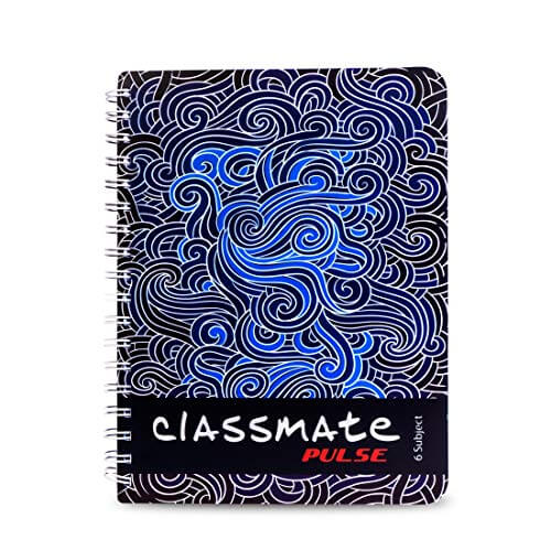 Classmate Pulse 6 Subject Notebook – Unruled, 300 Pages, Spiral Binding, 240mm*180mm at Sale Price in India
