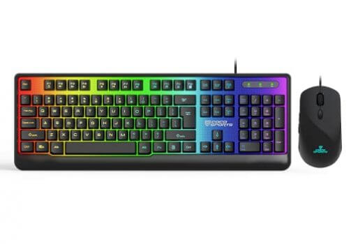 Coconut Neon Gaming Keyboard And Mouse Combo Wired Full Size Membrane Keyboard with 7 Color Anti-Ghosting Keys Gaming Combo 2 in 1 , Mouse with DPI upto 3200 6 Buttons for PC Laptop , Mac Windows compatible (1.5M Braided Cable) at Sale Price in India