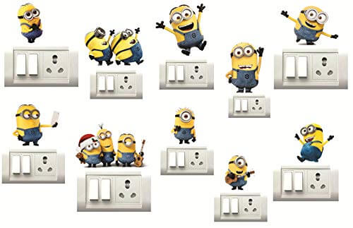 DecorVilla Vinyl Switch Board Wall Sticker 13.77 x 0.39 x 11.81 Inches, Multicolour at Sale Price in India