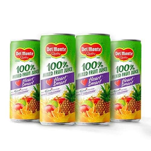 Del Monte Heart Smart® – 100% Mixed Fruit Juice with Reducol®, a Natural Plant Based Ingredient That Lowers Bad Cholesterol , 4 x 240 ml at Discount Price in India