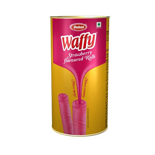 Dukes Waffy Rolls Tin- Strawberry, 300 g at Cheap Price in India