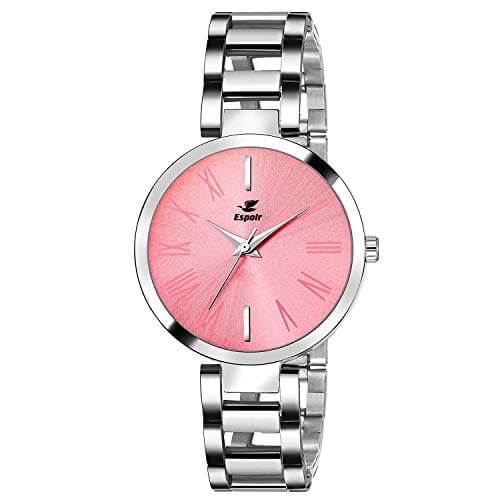 Espoir Analog Stainless Steel Pink Dial Girl’s and Women’s Watch – ManishaPink0507 at Sale Price in India