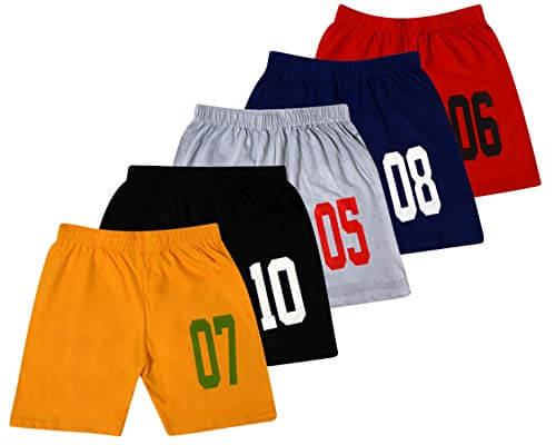 fasla Boy’s Short(Pack of 5,Multicolored,1-2 Year) at Discount Price in India