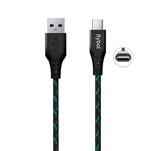 Flybot Tor Rugged Polyester Braided Unbreakable 3A Type C Fast Charging Cable (Length – 1.5 Meter, Color – Blue) at Cheap Price in India