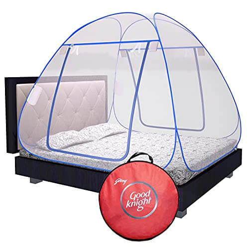 Good knight Mosquito Net for Double Bed, King-Size, Strong 30GSM net, High Durability, Foldable, Corrosion Resistant, Lightweight – Blue at Cheap Price in India