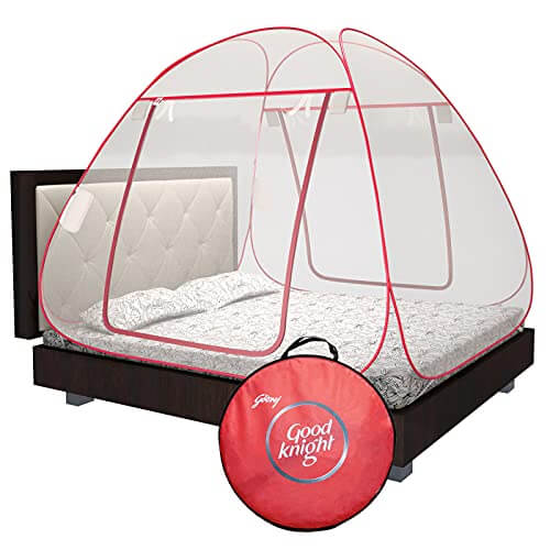 Good knight Mosquito Net for Double Bed, King-Size, Strong 30GSM net, High Durability, Foldable, Corrosion Resistant, Lightweight – Red at Cheap Price in India