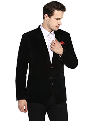 Hangup Mens Blazer Size 40 (Black2BTNVelvet1Blazer_40) at Cheap Price in India