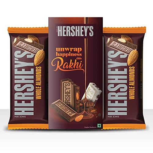 HERSHEY’S Bar – Rakhi Gift  (Almond Bar 100 gm Pack of 2 + Rakhi ) at Cheap Price in India