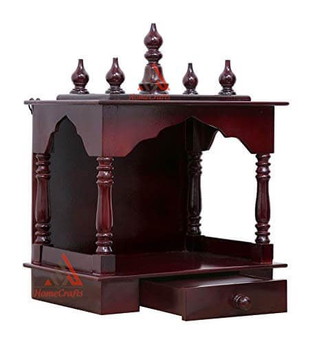 Homecrafts Home Temple, Wooden Temple, Pooja Mandir For Home (Walnut, Large- 21 X 11 X 24 Inch (Wxdxh)) at Sale Price in India
