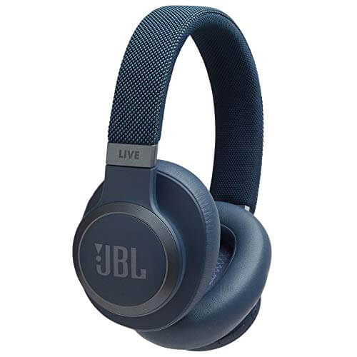 JBL Live 650BTNC by Harman, Active Noise Cancelling Over Ear Headphones with Mic, Quick Charge, Dual Pairing, AUX, Built-in Alexa & Google Assistant (Blue) at Sale Price in India