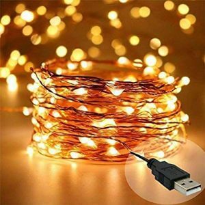Lexton 5 Meter Copper String Light with USB for Decorations (Warm White) at Cheap Price in India