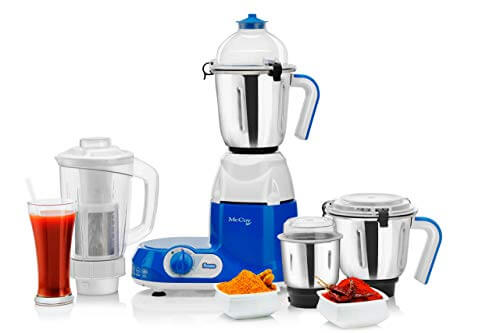 McCoy Turbo 750-Watt Mixer Grinder 4 Jar (White/Blue) at Discount Price in India